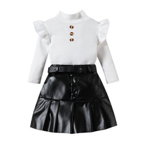 Load image into Gallery viewer, Pleated Leather Skirt Set
