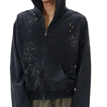Load image into Gallery viewer, Colored Crystal Speckled Zipper Hoodie

