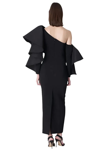 Slanted One Shoulder Ruffle Dress-Modern Baby Las Vegas