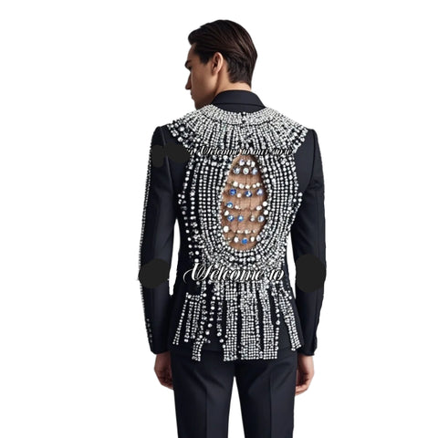 Luxury Crystal Hollow Back Tuxedo-Modern Baby Las Vegas