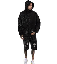 Load image into Gallery viewer, Crystal Pattern Denim Shorts
