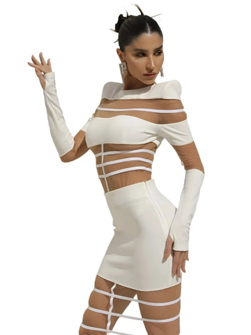 Mesh Patch Cage Dress-Modern Baby Las Vegas
