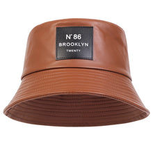 Load image into Gallery viewer, Leather Letter Bucket Hat

