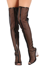 Load image into Gallery viewer, Chunky Heel Mesh Boots
