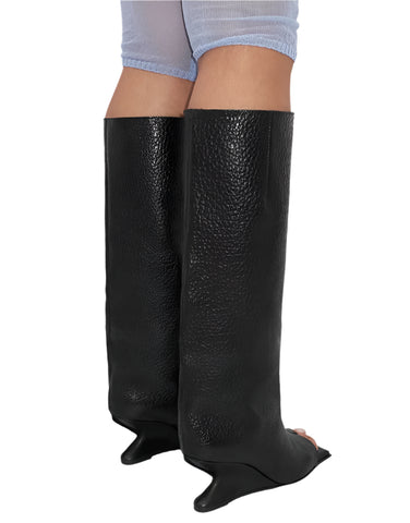 Square-Toe Irregular Heel Boots-Modern Baby Las Vegas