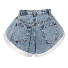 Load image into Gallery viewer, White Trimmed Denim Shorts
