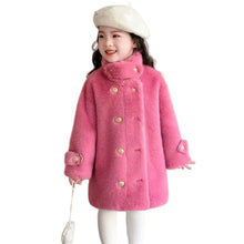 Load image into Gallery viewer, Gold Button Fur Coat
