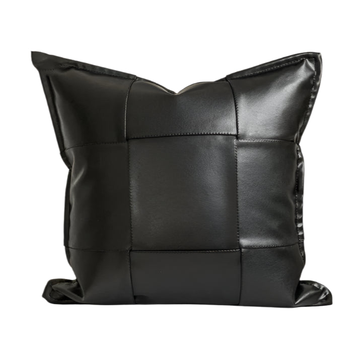 Leather Weaved Throw Pillow