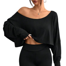 Load image into Gallery viewer, Slouchy Long Sleeve Crop Top
