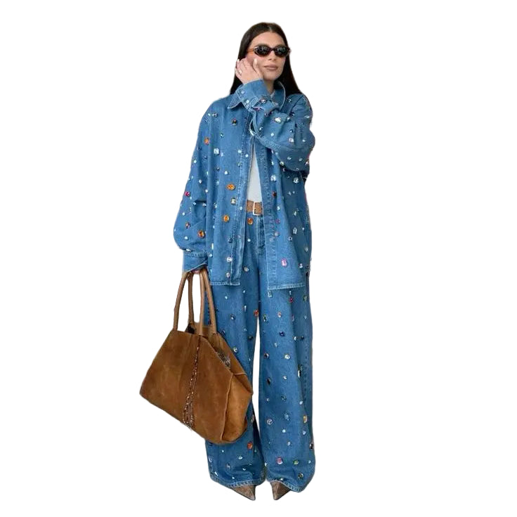 Color Crystal Denim Set