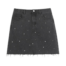 Load image into Gallery viewer, Black Rivet Denim Skirt-Modern Baby Las Vegas
