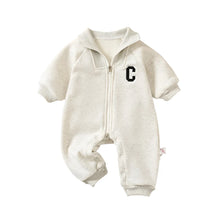 Load image into Gallery viewer, Letter C Fleece Sweatsuit Romper
