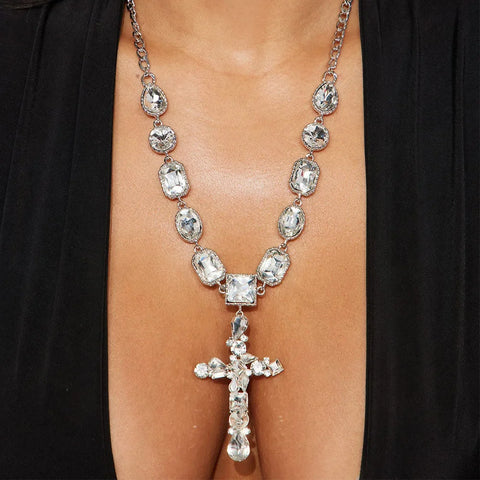 Baroque Cross Pendant Choker Necklace-Modern Baby Las Vegas
