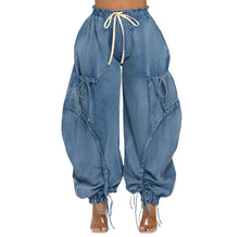 Load image into Gallery viewer, High-Waist Drawstring Jeans
