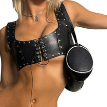 Load image into Gallery viewer, Studded Leather Crop Top
