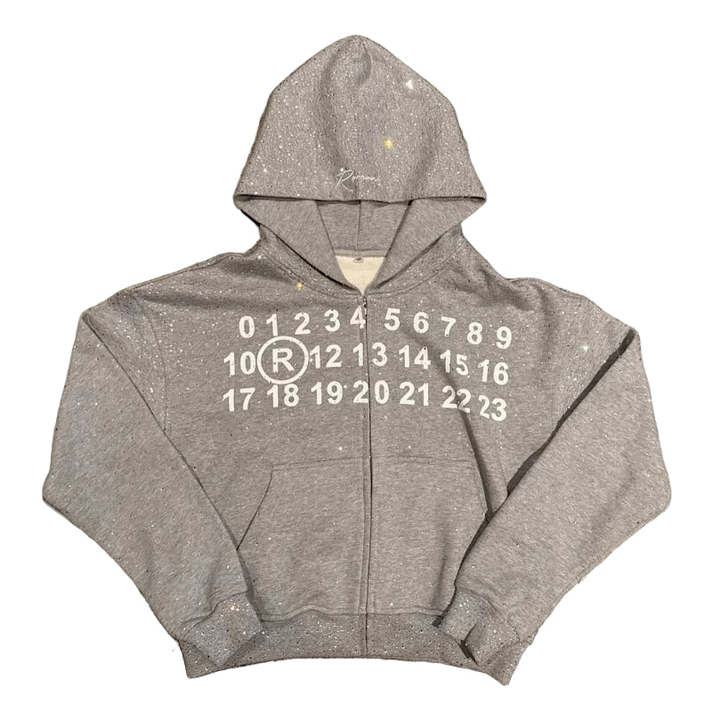 Crystal Speckled Number Hoodie