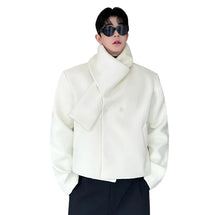 Load image into Gallery viewer, Wool Patch Long Collar Jacket
