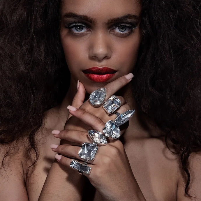 Large Rhinestone Ring Set-Modern Baby Las Vegas