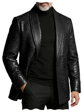 Load image into Gallery viewer, Luxury Croc Leather Blazer
