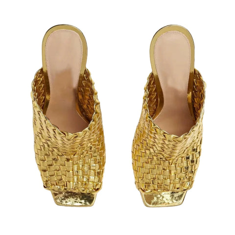 Square -Toe Weaved Sandals-Modern Baby Las Vegas