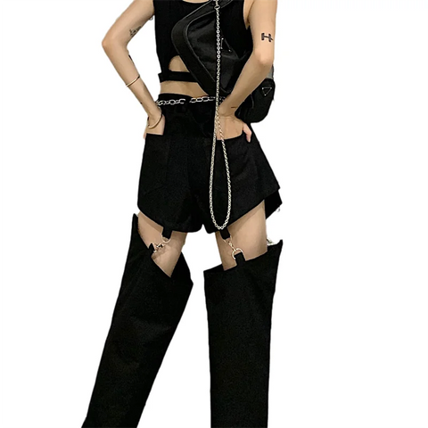 Hollow Out Detachable Denim Jeans