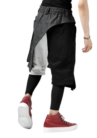 Color Contrast Irregular Cropped Shorts-Modern Baby Las Vegas