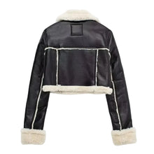 Load image into Gallery viewer, Leather Fur Buckle Jacket
