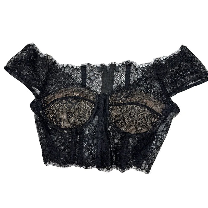 Lace Cropped Tank Top-Modern Baby Las Vegas