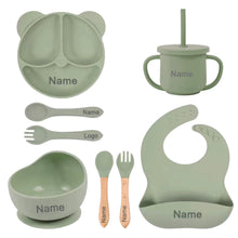 Load image into Gallery viewer, Customized Script Letter Silicone Dinnerware Set
