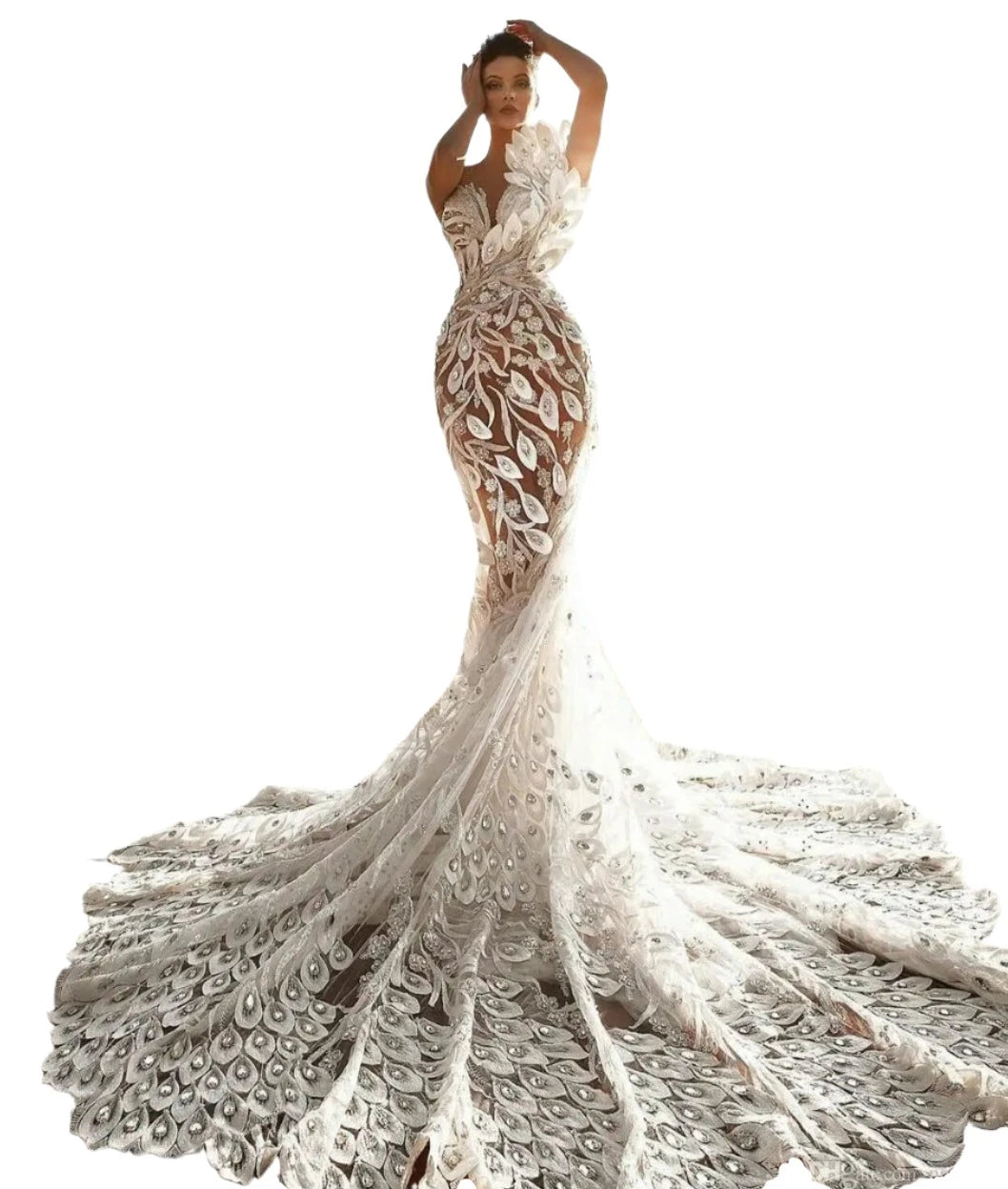 Luxury 3D Pearl Beaded Flower Petal Dress