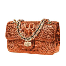 Load image into Gallery viewer, Crocodile  Chain Crossbody Handbag
