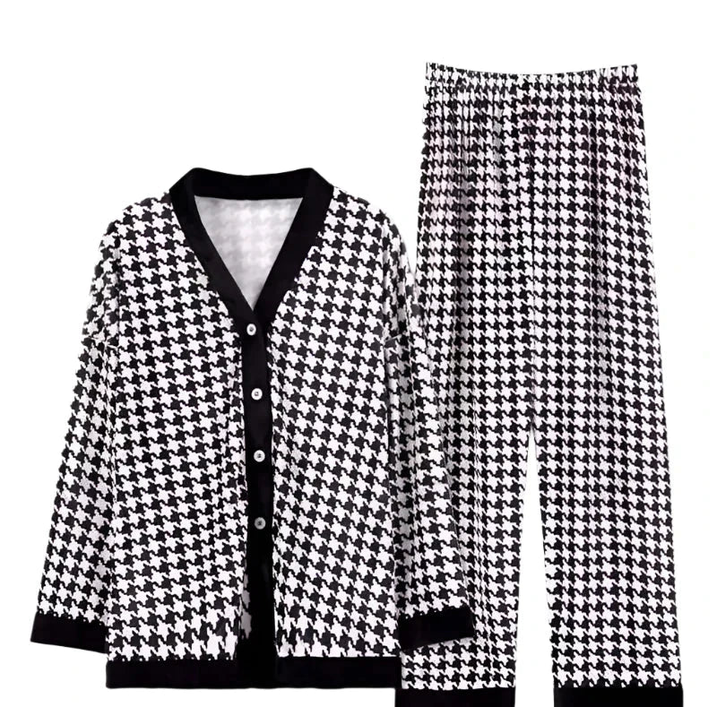 Houndstooth Pajama Set