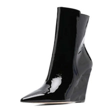 Load image into Gallery viewer, Patent Leather Wedge Boots
