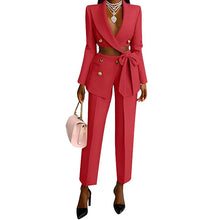 Load image into Gallery viewer, Hollow Out Gold Button Blazer Pant Set-Modern Baby Las Vegas
