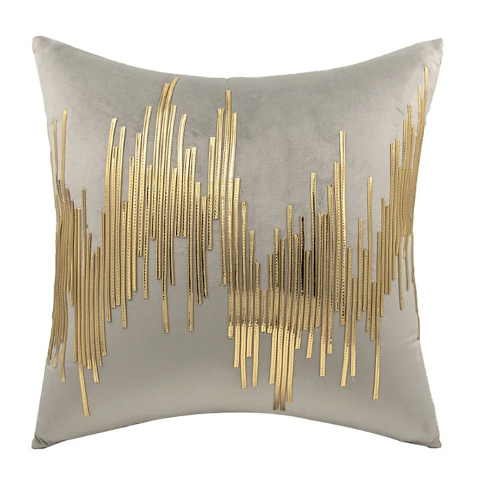 Mid-century Modern Metallic Stripe Velvet Pillows | Modern Baby Las Vegas