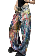 Load image into Gallery viewer, Colorful Painted Graffiti Denim Jeans
