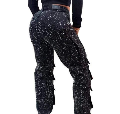Crystal Cargo Denim Jeans