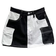 Load image into Gallery viewer, Color Block Pocket Denim Skirt
