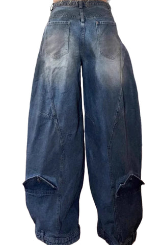 Loose Asymmetric Denim Jeans-Modern Baby Las Vegas