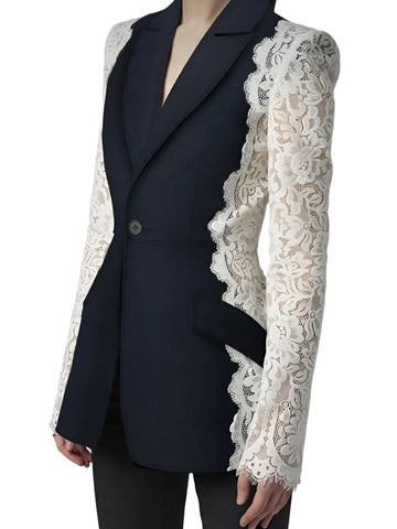 Lace Patch Blazer Jacket-Modern Baby Las Vegas