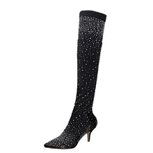 Load image into Gallery viewer, Gold Crystal Speckled Boot Leggings
