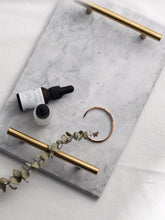 Load image into Gallery viewer, Natural Marble Tray with Gold Handles
