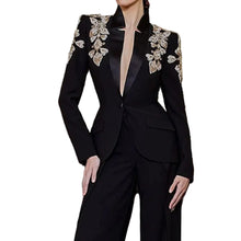 Load image into Gallery viewer, Crystal Beaded Shoulder Blazer Jacket
