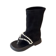 Load image into Gallery viewer, Pearl Beaded Roman Sandal Boots
