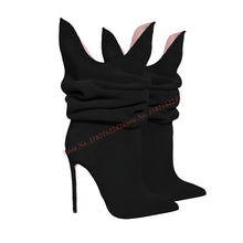 Load image into Gallery viewer, Suede Pleated Suede Ankle Boots
