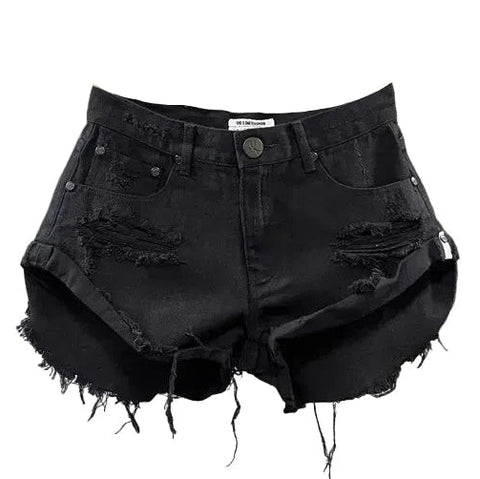Distressed Mini Denim Shorts