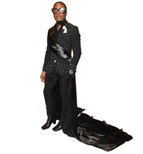 Load image into Gallery viewer, Crystal Wrap Cape Tuxedo
