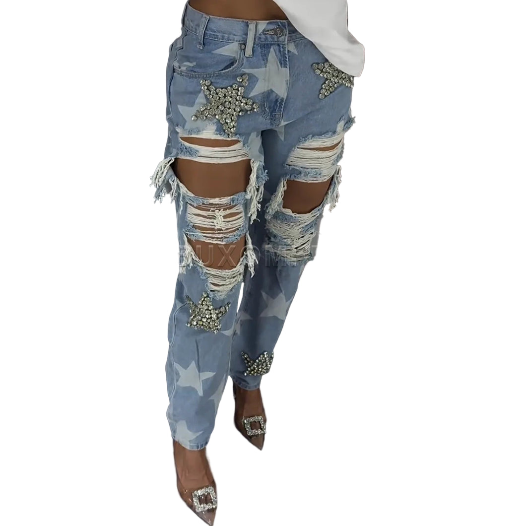 Crystal Rockstar Denim Jeans