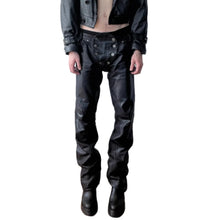 Load image into Gallery viewer, Metal Button Crotch Leather Pants-Modern Baby Las Vegas
