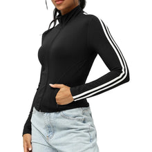 Load image into Gallery viewer, Striped Sleeve Yoga Jacket
